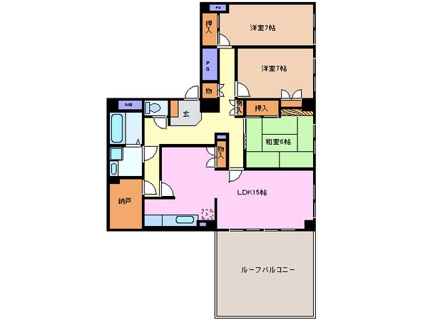 四日市駅 徒歩3分 4階の物件間取画像